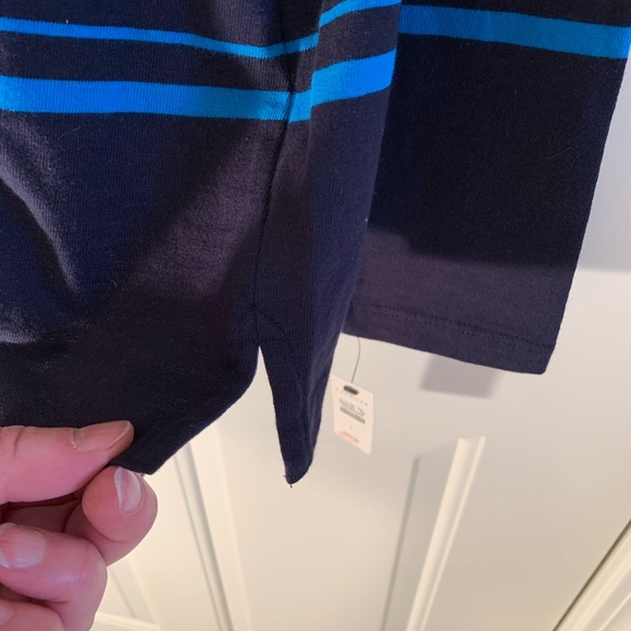 Talbots blue/black striped long sleeve top size L - Picture 6 of 7